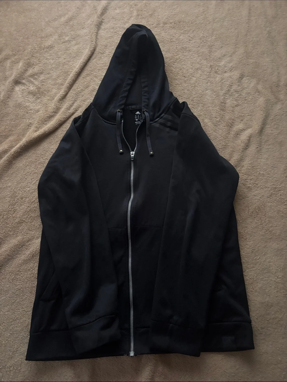 adidas Black Full-Zip Hoodie Sweatshirt